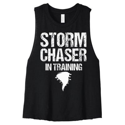 Storm Chaser Chasing Weather Hurricane Tornado Twister Gift Women's Racerback Cropped Tank