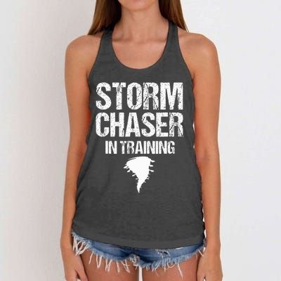 Storm Chaser Chasing Weather Hurricane Tornado Twister Gift Women's Knotted Racerback Tank