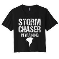 Storm Chaser Chasing Weather Hurricane Tornado Twister Gift Women's Crop Top Tee