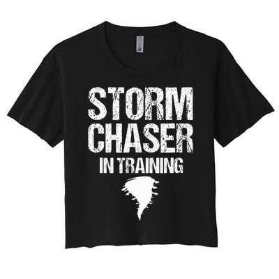 Storm Chaser Chasing Weather Hurricane Tornado Twister Gift Women's Crop Top Tee