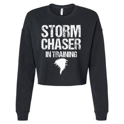 Storm Chaser Chasing Weather Hurricane Tornado Twister Gift Cropped Pullover Crew