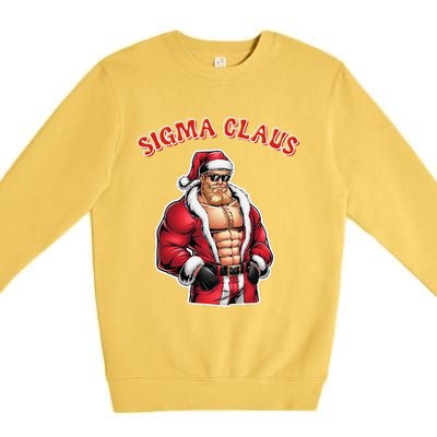 Sigma Claus Cool Santa Funny Christmas Rizz Rizzler Meme Premium Crewneck Sweatshirt