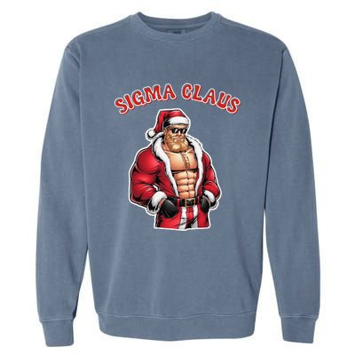 Sigma Claus Cool Santa Funny Christmas Rizz Rizzler Meme Garment-Dyed Sweatshirt