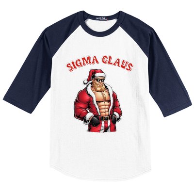 Sigma Claus Cool Santa Funny Christmas Rizz Rizzler Meme Baseball Sleeve Shirt