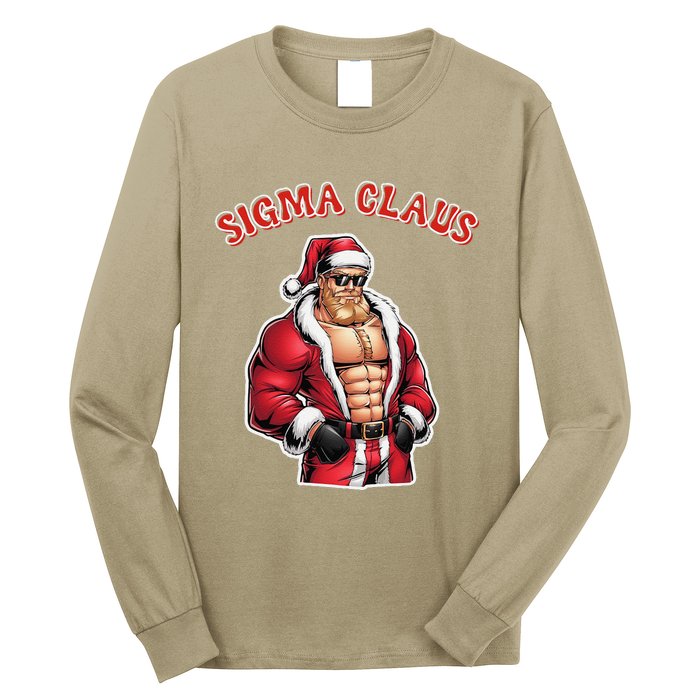 Sigma Claus Cool Santa Funny Christmas Rizz Rizzler Meme Long Sleeve Shirt