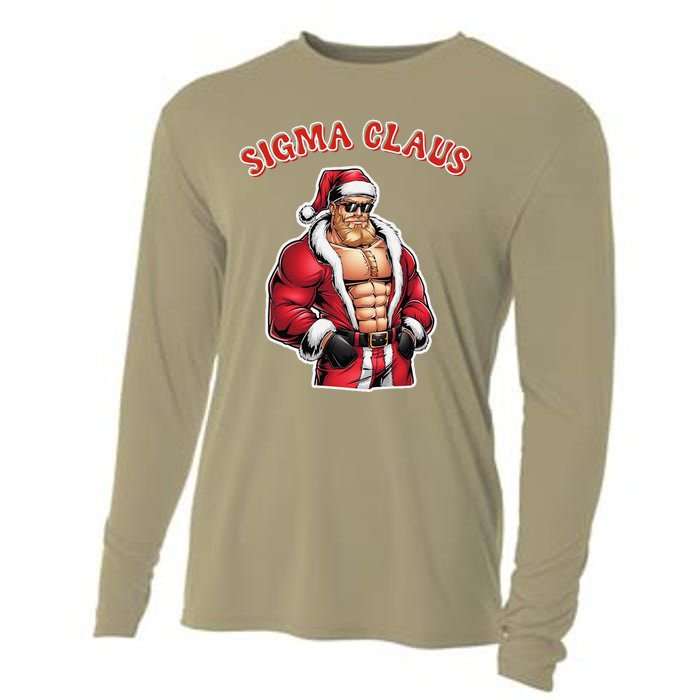 Sigma Claus Cool Santa Funny Christmas Rizz Rizzler Meme Cooling Performance Long Sleeve Crew