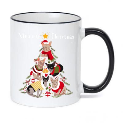 Sphynx Cat Christmas Tree Xmas Cat Lover 11oz Black Color Changing Mug