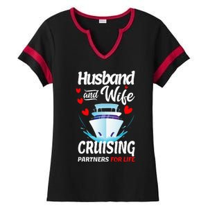 Summer Cruising Cruise Vacation Husband Wife Couple Ladies Halftime Notch Neck Tee