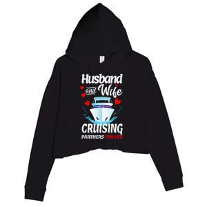 Summer Cruising Cruise Vacation Husband Wife Couple Crop Fleece Hoodie