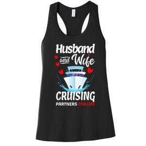 Summer Cruising Cruise Vacation Husband Wife Couple Women's Racerback Tank