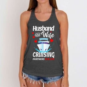 Summer Cruising Cruise Vacation Husband Wife Couple Women's Knotted Racerback Tank