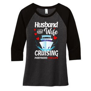 Summer Cruising Cruise Vacation Husband Wife Couple Women's Tri-Blend 3/4-Sleeve Raglan Shirt