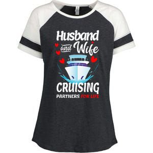 Summer Cruising Cruise Vacation Husband Wife Couple Enza Ladies Jersey Colorblock Tee