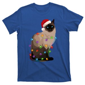 Siamese Cat Christmas Lights Xmas Cat Lover Gift T-Shirt