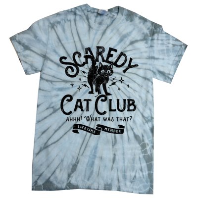 Scaredy Cat Club Ah What Was That Lifetime Member Black Cat Tie-Dye T-Shirt