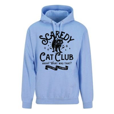 Scaredy Cat Club Ah What Was That Lifetime Member Black Cat Unisex Surf Hoodie