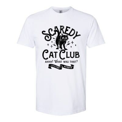 Scaredy Cat Club Ah What Was That Lifetime Member Black Cat Softstyle CVC T-Shirt