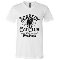 Scaredy Cat Club Ah What Was That Lifetime Member Black Cat V-Neck T-Shirt