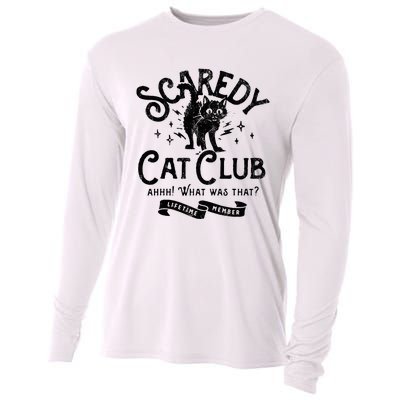 Scaredy Cat Club Ah What Was That Lifetime Member Black Cat Cooling Performance Long Sleeve Crew