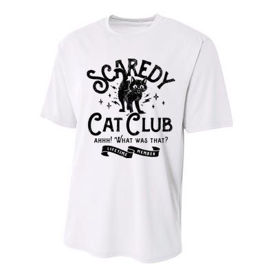 Scaredy Cat Club Ah What Was That Lifetime Member Black Cat Performance Sprint T-Shirt