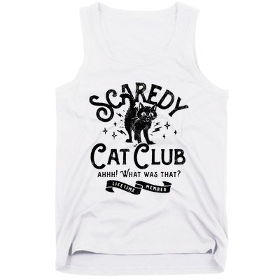 Scaredy Cat Club Ah What Was That Lifetime Member Black Cat Tank Top