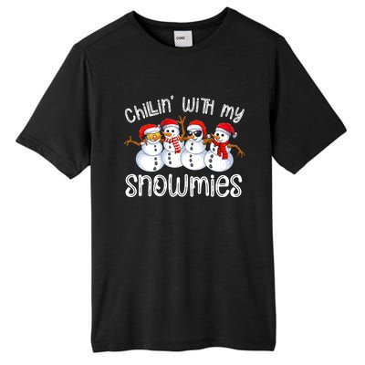 Snowman Christmas Chillin With My Snowmies Ugly Gift Tall Fusion ChromaSoft Performance T-Shirt