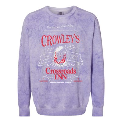 Supernatural CrowleyS Crossroads Inn Colorblast Crewneck Sweatshirt