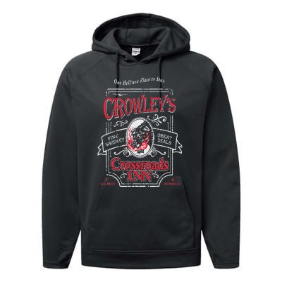 Supernatural CrowleyS Crossroads Inn Performance Fleece Hoodie