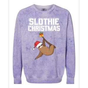 Slothie Christmas Cute Sloth Lover Merry Slothmas Xmas Meaningful Gift Colorblast Crewneck Sweatshirt