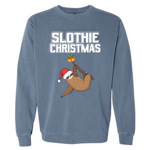 Slothie Christmas Cute Sloth Lover Merry Slothmas Xmas Meaningful Gift Garment-Dyed Sweatshirt