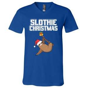 Slothie Christmas Cute Sloth Lover Merry Slothmas Xmas Meaningful Gift V-Neck T-Shirt