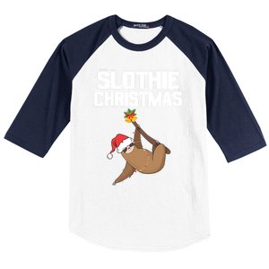 Slothie Christmas Cute Sloth Lover Merry Slothmas Xmas Meaningful Gift Baseball Sleeve Shirt