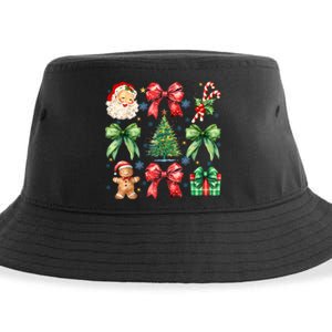 Santa Claus Candy Christmas Tree Coquette Bow Cute Gift Sustainable Bucket Hat