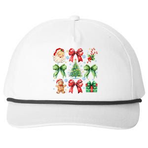 Santa Claus Candy Christmas Tree Coquette Bow Cute Gift Snapback Five-Panel Rope Hat