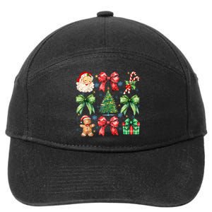 Santa Claus Candy Christmas Tree Coquette Bow Cute Gift 7-Panel Snapback Hat