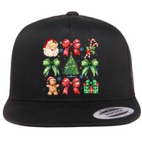 Santa Claus Candy Christmas Tree Coquette Bow Cute Gift Flat Bill Trucker Hat