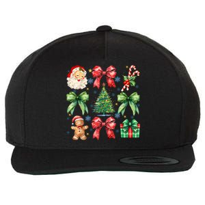 Santa Claus Candy Christmas Tree Coquette Bow Cute Gift Wool Snapback Cap