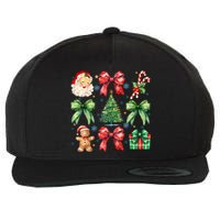 Santa Claus Candy Christmas Tree Coquette Bow Cute Gift Wool Snapback Cap