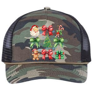 Santa Claus Candy Christmas Tree Coquette Bow Cute Gift Retro Rope Trucker Hat Cap