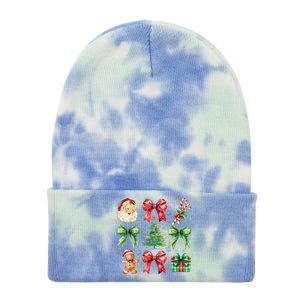 Santa Claus Candy Christmas Tree Coquette Bow Cute Gift Tie Dye 12in Knit Beanie