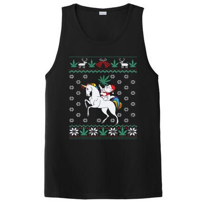 Santa Cat Christmas Unicorn Marijuana Cannabis Gift PosiCharge Competitor Tank