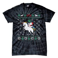 Santa Cat Christmas Unicorn Marijuana Cannabis Gift Tie-Dye T-Shirt