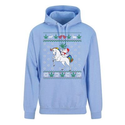 Santa Cat Christmas Unicorn Marijuana Cannabis Gift Unisex Surf Hoodie