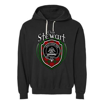 Stewart Clan Crest Scottish Clan Stewart Family Badge Garment-Dyed Fleece Hoodie