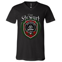 Stewart Clan Crest Scottish Clan Stewart Family Badge V-Neck T-Shirt