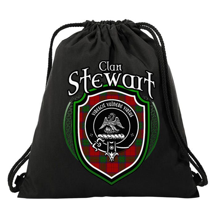 Stewart Clan Crest Scottish Clan Stewart Family Badge Drawstring Bag