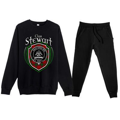 Stewart Clan Crest Scottish Clan Stewart Family Badge Premium Crewneck Sweatsuit Set