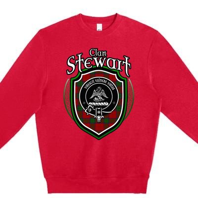 Stewart Clan Crest Scottish Clan Stewart Family Badge Premium Crewneck Sweatshirt