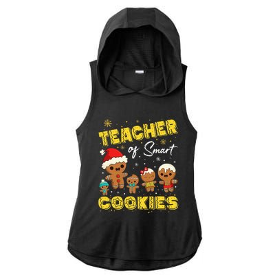 Smart Cookies Christmas Teacher Gift Ladies PosiCharge Tri-Blend Wicking Draft Hoodie Tank