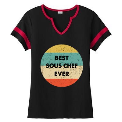 Sous Chef Cute Gift Best Sous Chef Ever Great Gift Ladies Halftime Notch Neck Tee